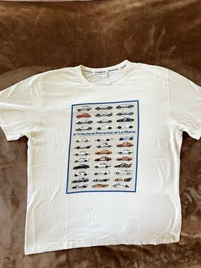 Porsche Driver’s Selection White Graphic Tee Tribute to Porsche at Le Mans XXL